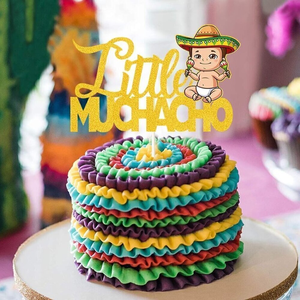 Little Muchacho Cake Decor, Mexican Fiesta Theme Birthday/Baby Shower NIP